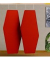 Totem est une cloison acoustique suspendue au design vertical sculptural. Totem est une cloison acoustique suspendue au design vertical sculptural.