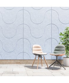 Revêtement mural acoustique grand format Loop (Version bleu ciel)