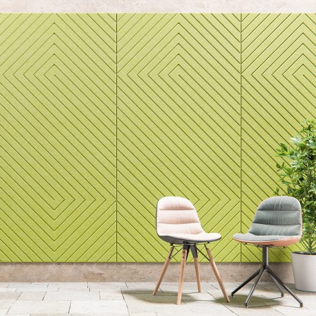 Panneau mural acoustique à motifs gravés Chevron 2 – Design géométrique et feutre PET recyclé | Wisecom Acoustic