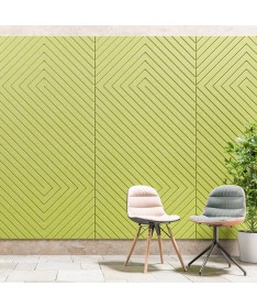 Panneau mural acoustique à motifs gravés Chevron 2 – Design géométrique et feutre PET recyclé | Wisecom Acoustic