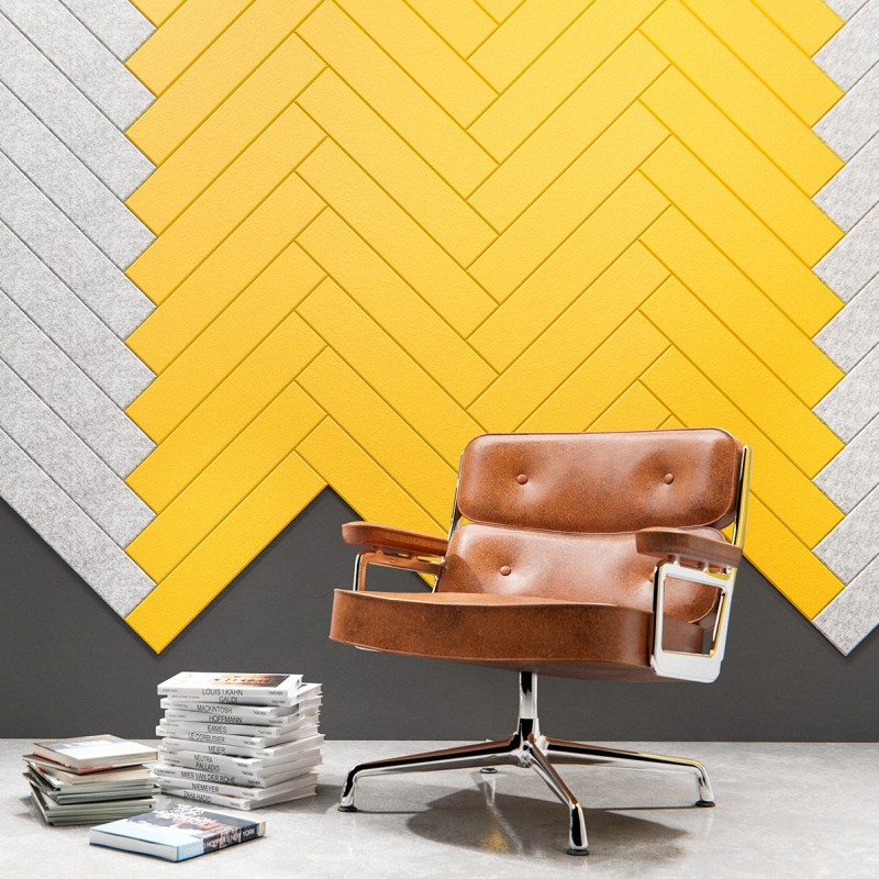VITTA est un revêtement acoustique modulable composé de mosaiques modulaires