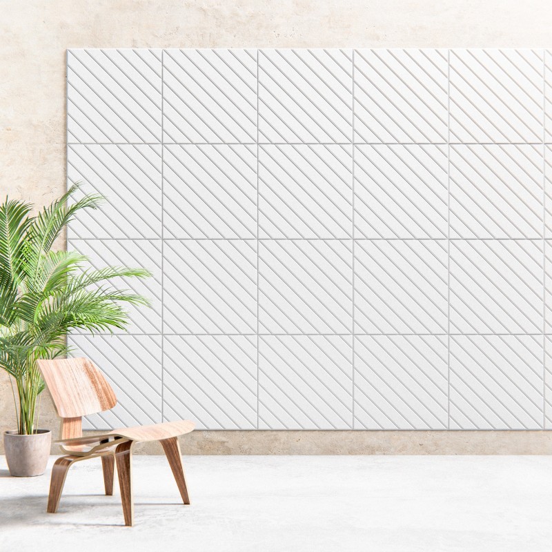 Tuile Acoustique chevron blanc