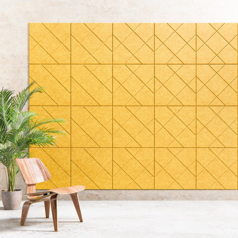 Panneau acoustique mural 60 × 60 cm en PET recyclé