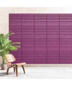 Plaque acoustique murale rainurée en feutrine PET recyclée, format 600×600 mm