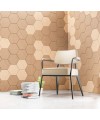 Mosaic HEX Fabriqué en A·PET® 9 mm (≥ 60 % PET recyclé) propose deux formats (HEX25 et HEX45) pour moduler vos décors.