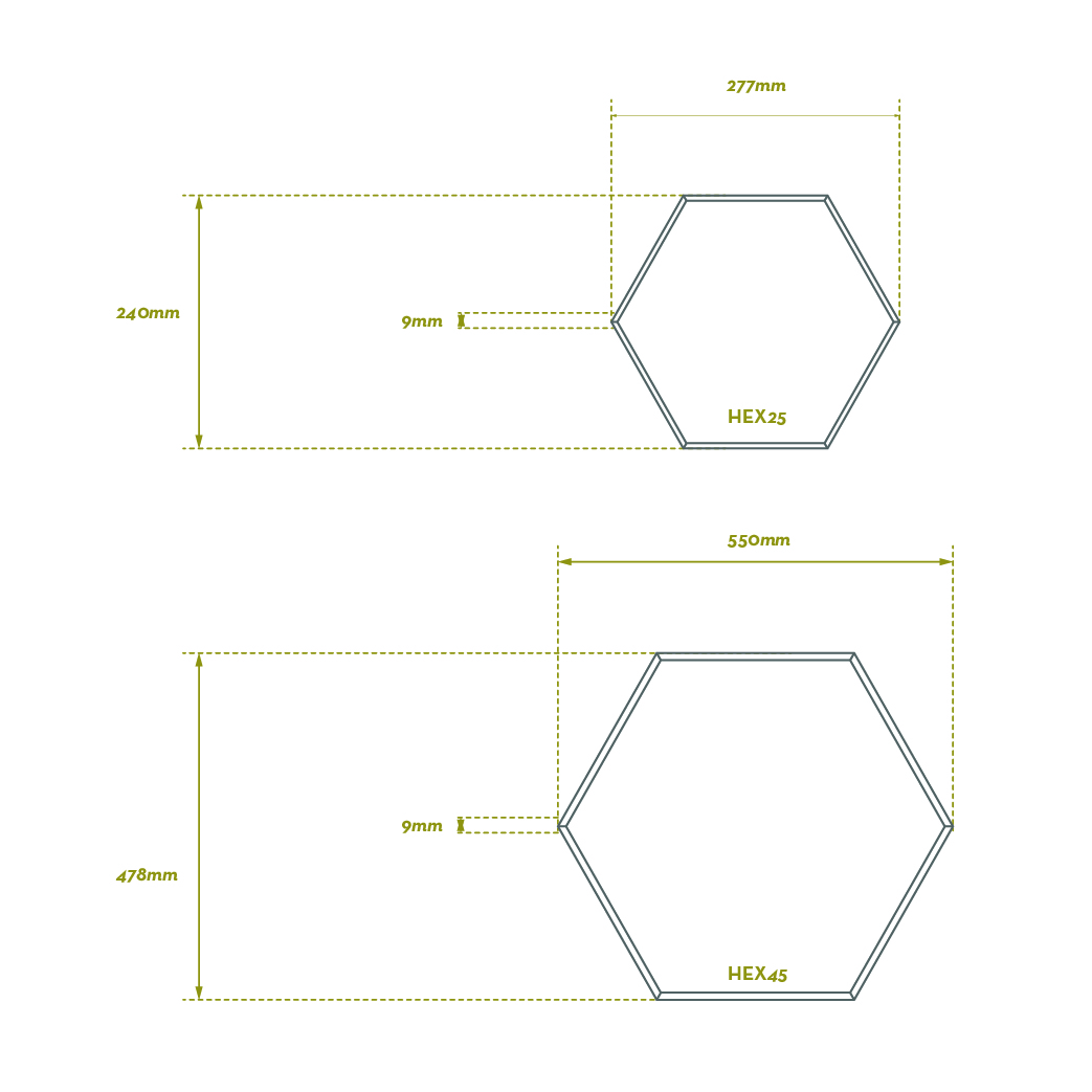 Dimensions HEX